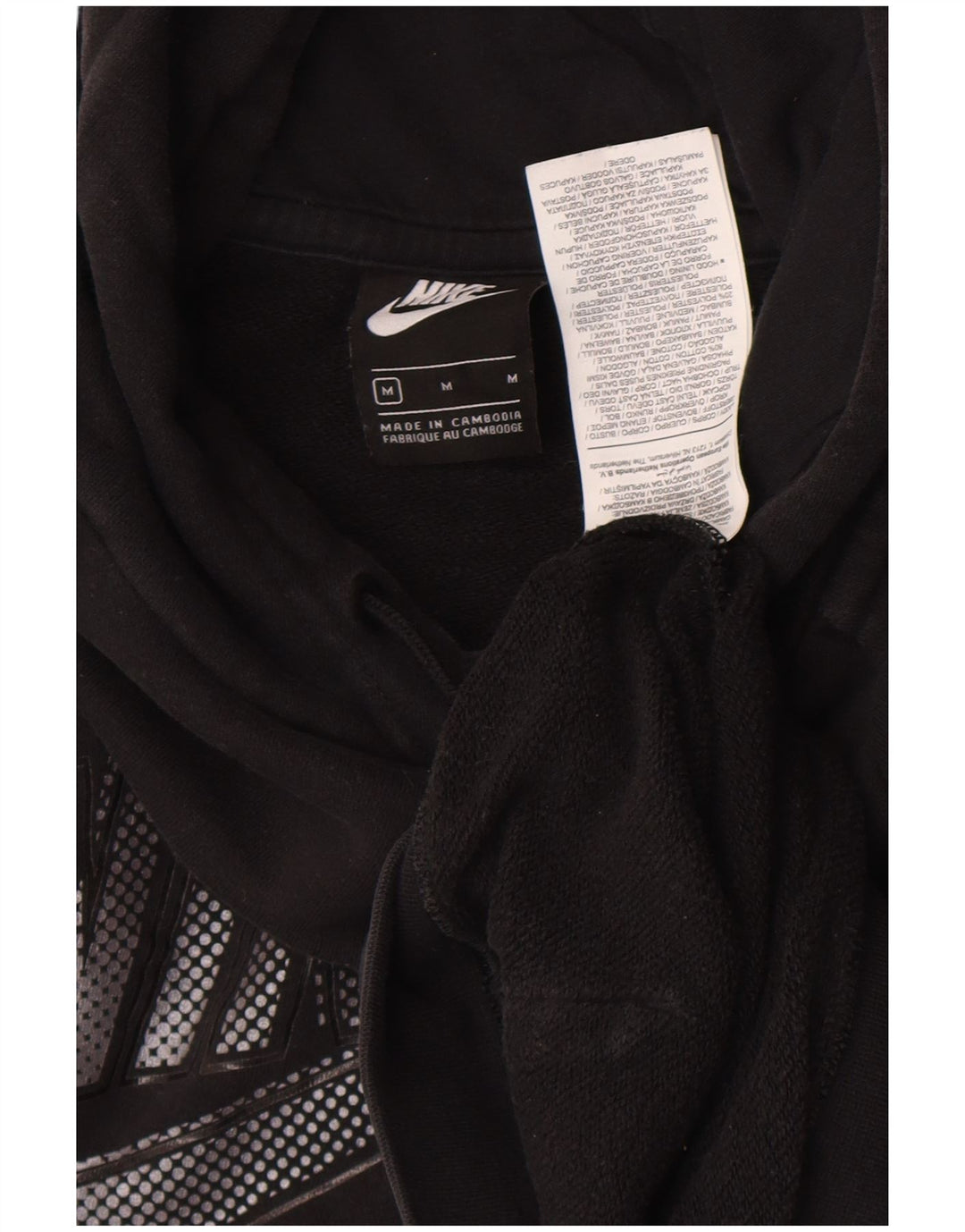 Męski sweter z kapturem Nike z grafiką, średni czarny, bawełniany