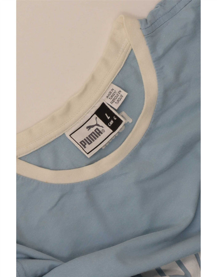 Męski T-shirt z grafiką Puma, duży, niebieski