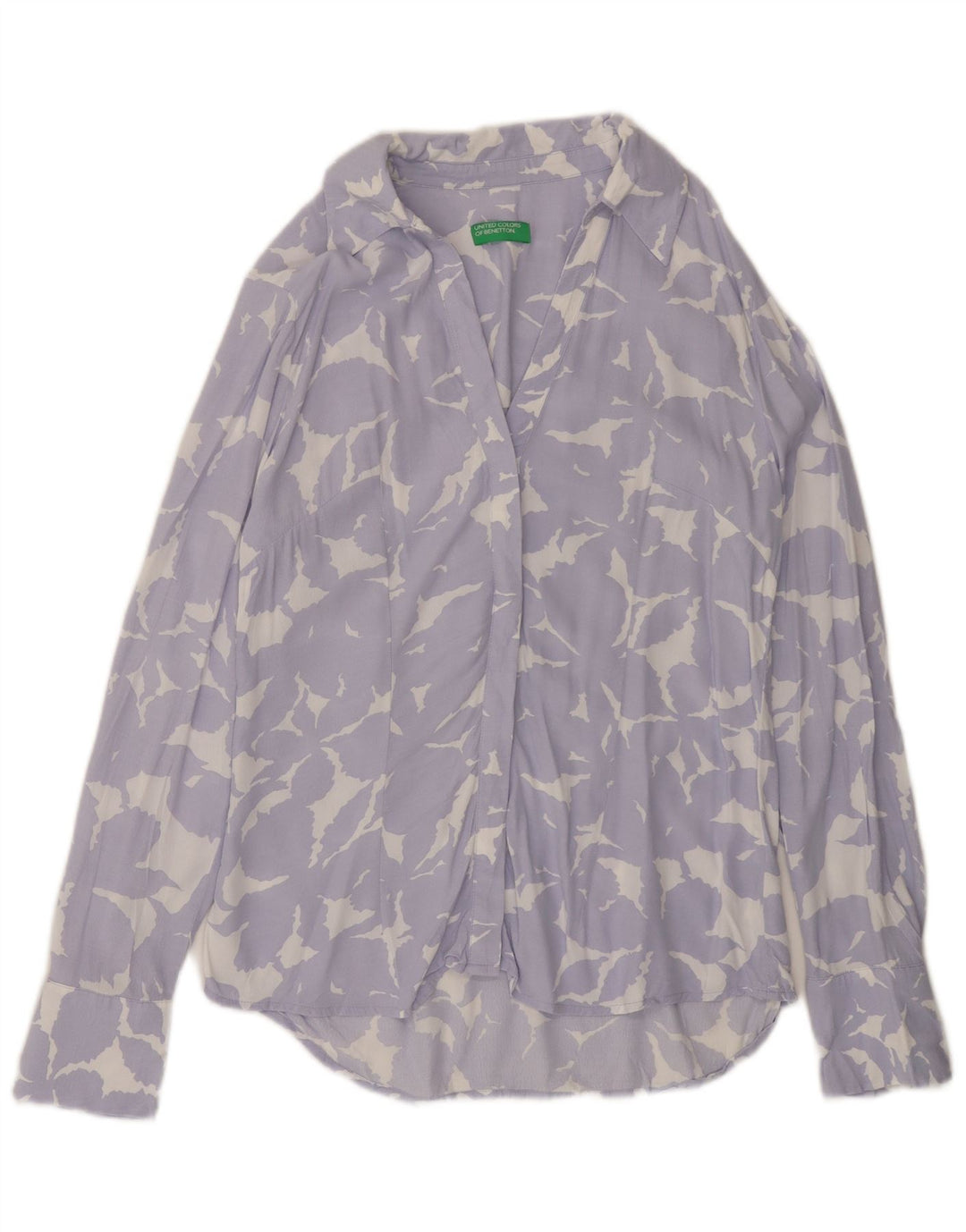 Koszula damska BENETTON UK 14 Średniofioletowa wiskoza w kwiaty