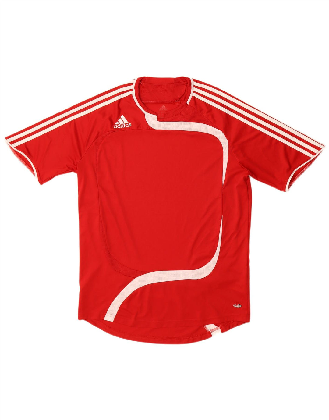 Adidas Męski T-shirt Top Duży Czerwony Poliester z blokami kolorów