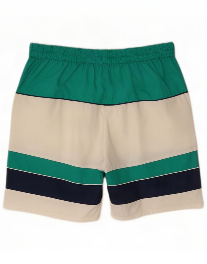 Męskie spodenki sportowe w stylu vintage, średnie, wielokolorowe, poliester z blokami kolorów