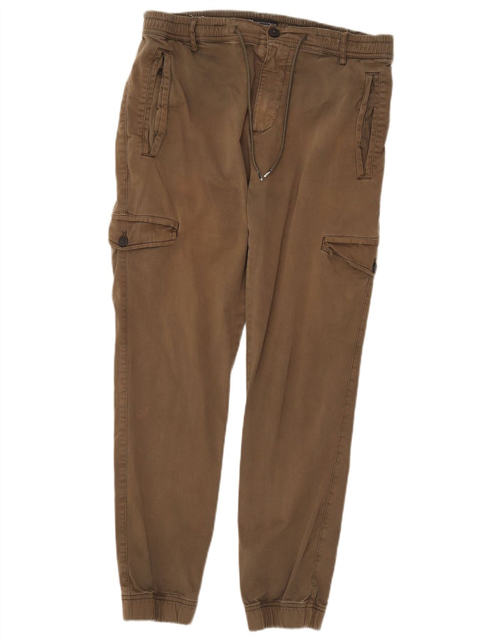 Męskie spodnie cargo Zara, średnie W31 L28, bawełna khaki