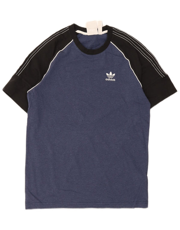 Adidas Męska koszulka Top XS Granatowa, bawełniana z blokami kolorów