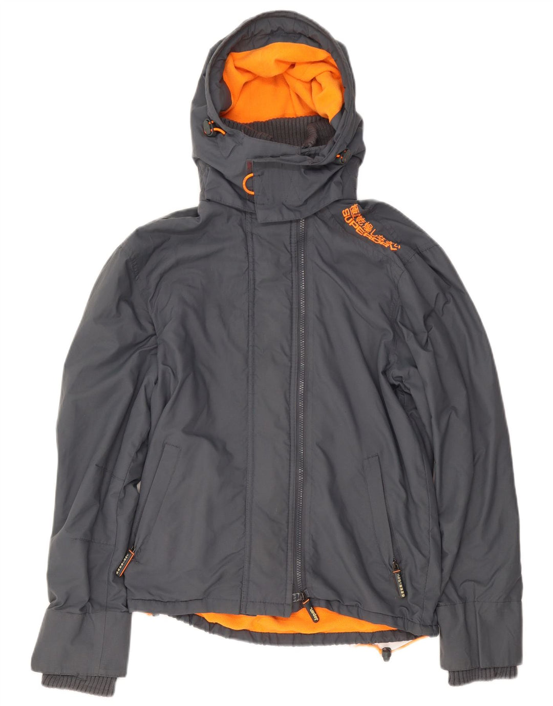 SUPERDRY Męska kurtka wiatrówka z kapturem The Windcheater UK 36 Small Grey