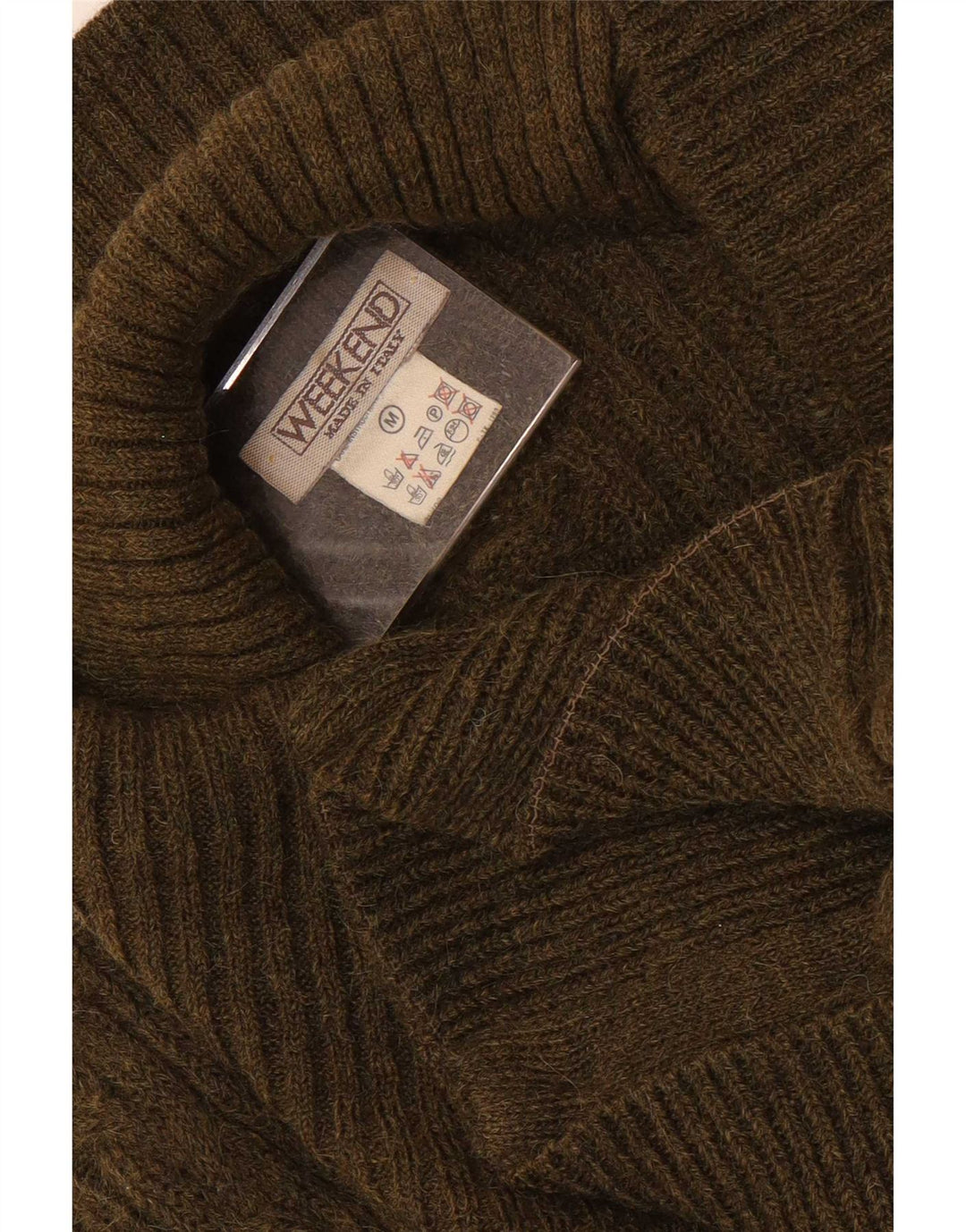 Weekendowy damski sweter rozpinany z podwójnymi piersiami UK 14, średni khaki