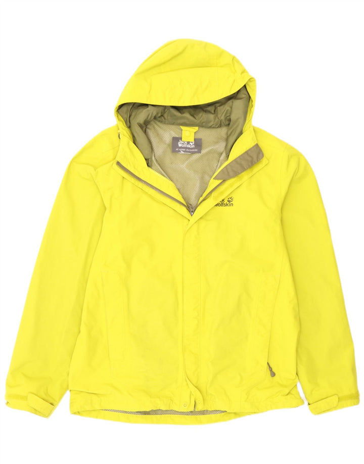 Męska kurtka przeciwdeszczowa z kapturem Jack Wolfskin UK 38, średni żółty