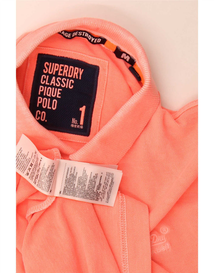 Męska koszulka polo Superdry, średnia, różowa, bawełniana