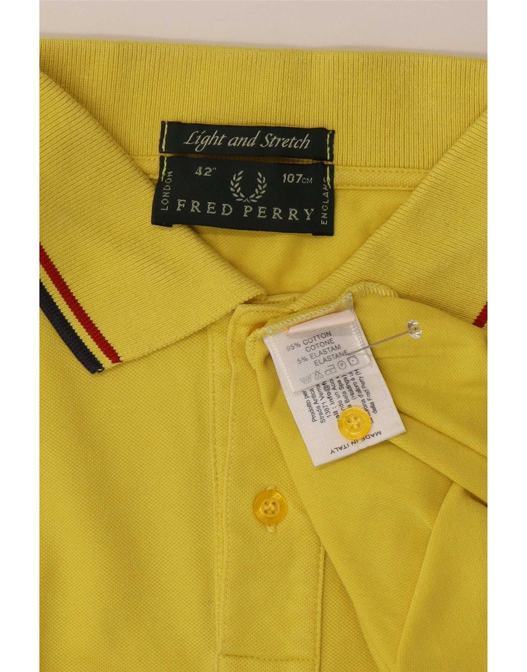 Męska koszulka polo Fred Perry, średnia, żółta bawełniana w paski