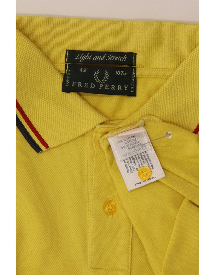Męska koszulka polo Fred Perry, średnia, żółta bawełniana w paski