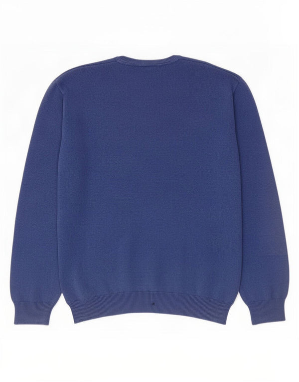 Marks & Spencer Męski sweter z dekoltem w kształcie litery V, 2XL, niebieski, bawełniany