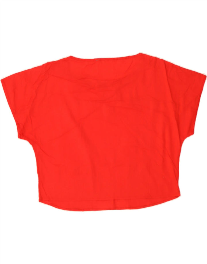 VINTAGE Womens Crop Blouse Top IT 42 Medium Red Vintage Vintage and Second-Hand Vintage from Messina Hembry 