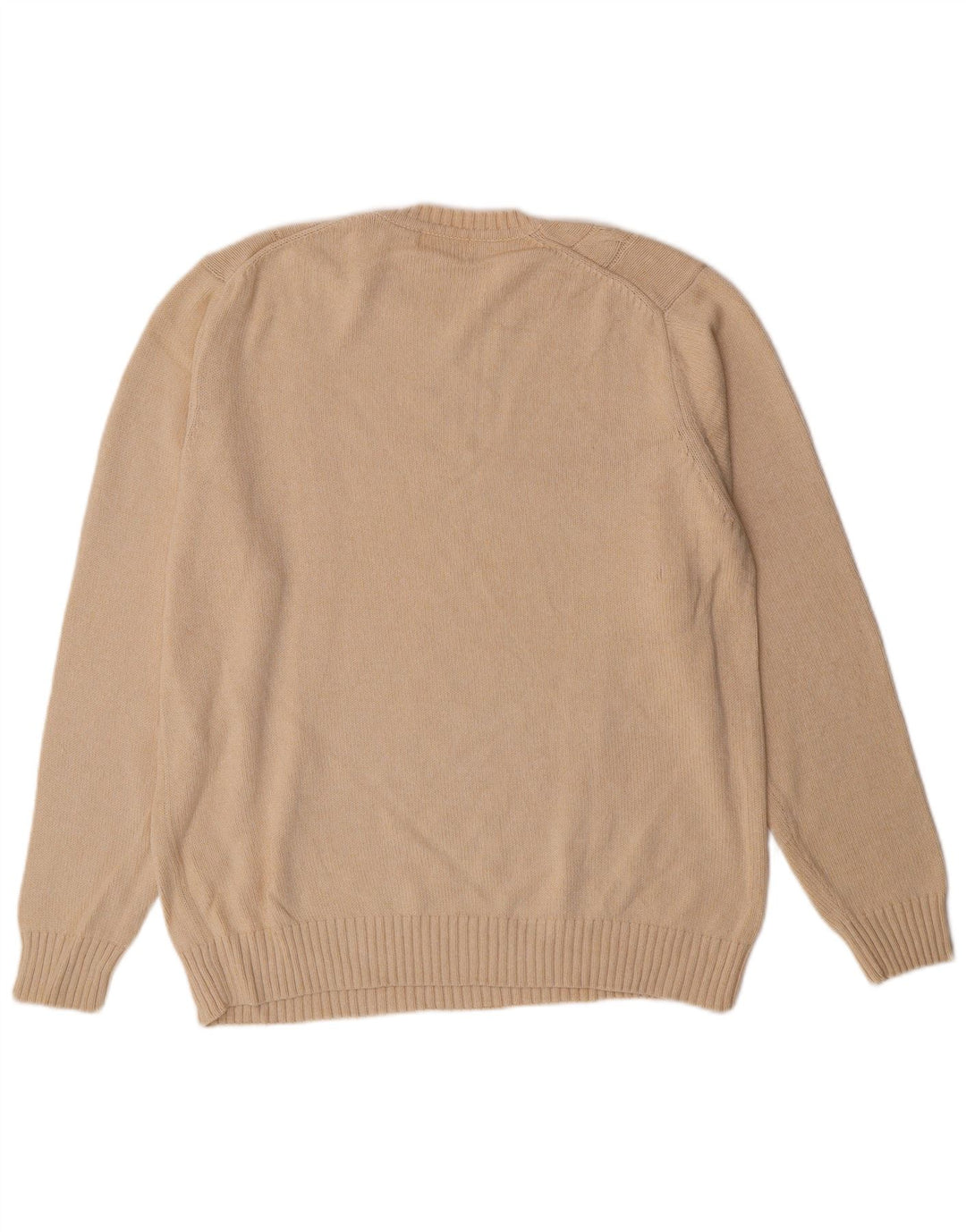 Męski sweter z wycięciem pod szyją Dockers, duży, beżowy, argyle/diamentowa bawełna