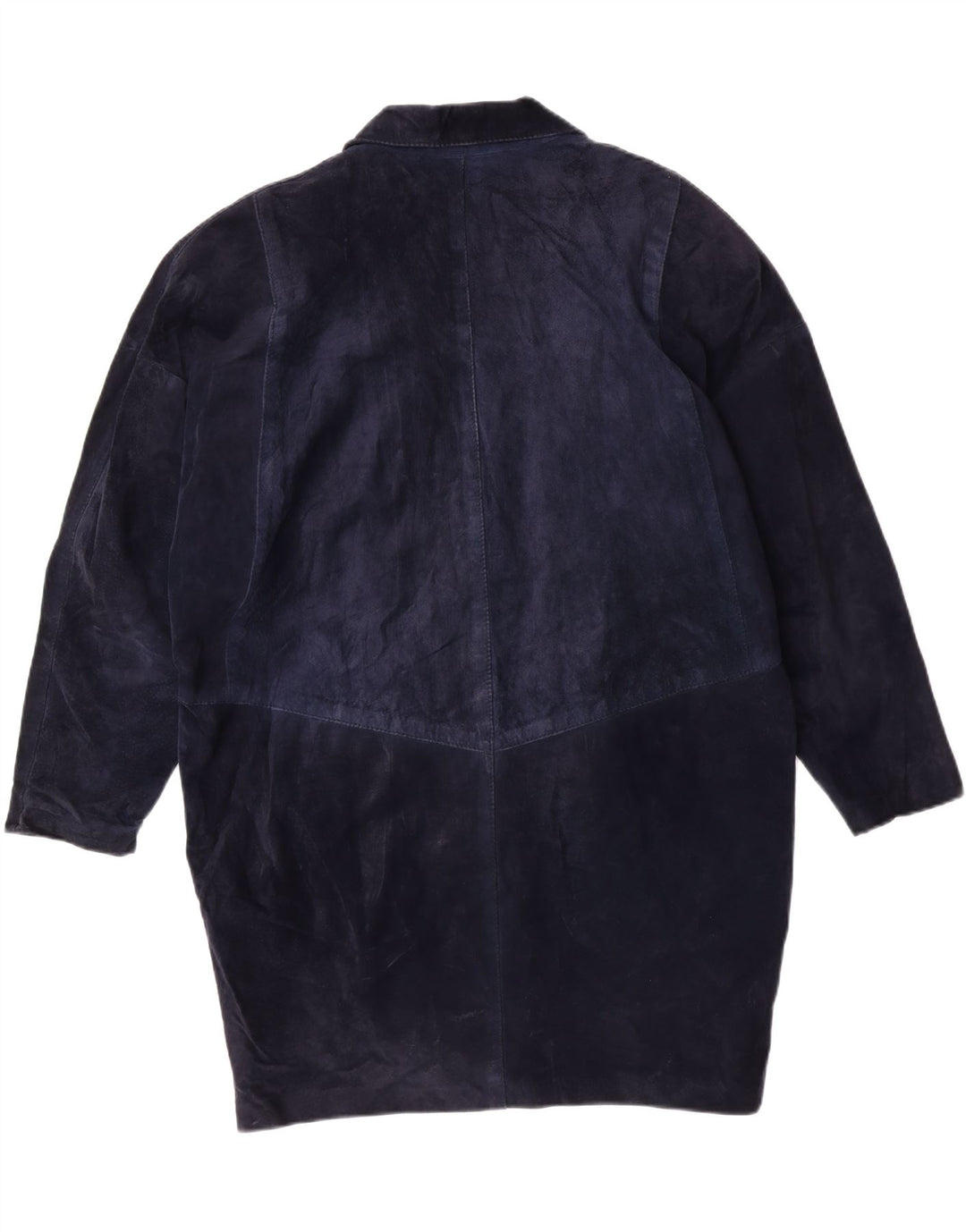 DIMITRI Womens Oversized Suede Overcoat UK 10 Small Navy Blue Leather Vintage Dimitri and Second-Hand Dimitri from Messina Hembry 