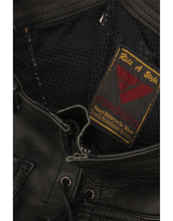 Damskie skórzane spodnie Moto Racer MODEKA duże W30 L31 czarne