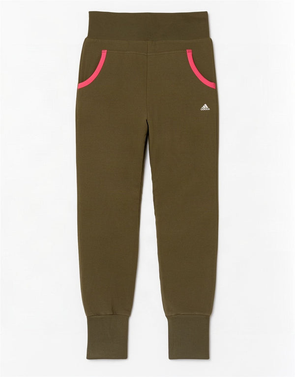 Damskie spodnie dresowe Adidas Joggers UK 10 Small Khaki Cotton