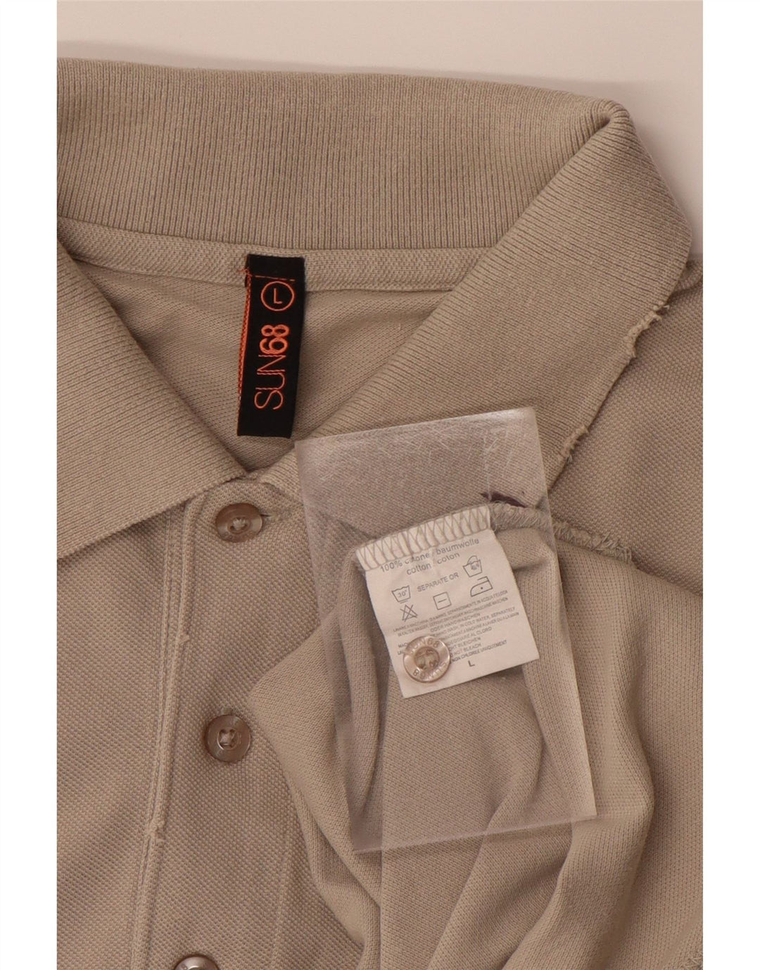 SUN68 Mens Polo Shirt Large Grey Cotton Vintage Sun68 and Second-Hand Sun68 from Messina Hembry 