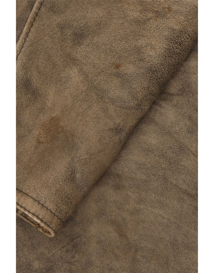 Damska kurtka shearling w stylu vintage IT 46, duża, szara