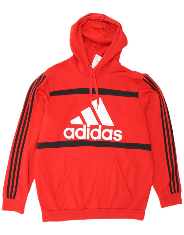Męska bluza z kapturem Adidas Graphic XL czerwona bawełniana