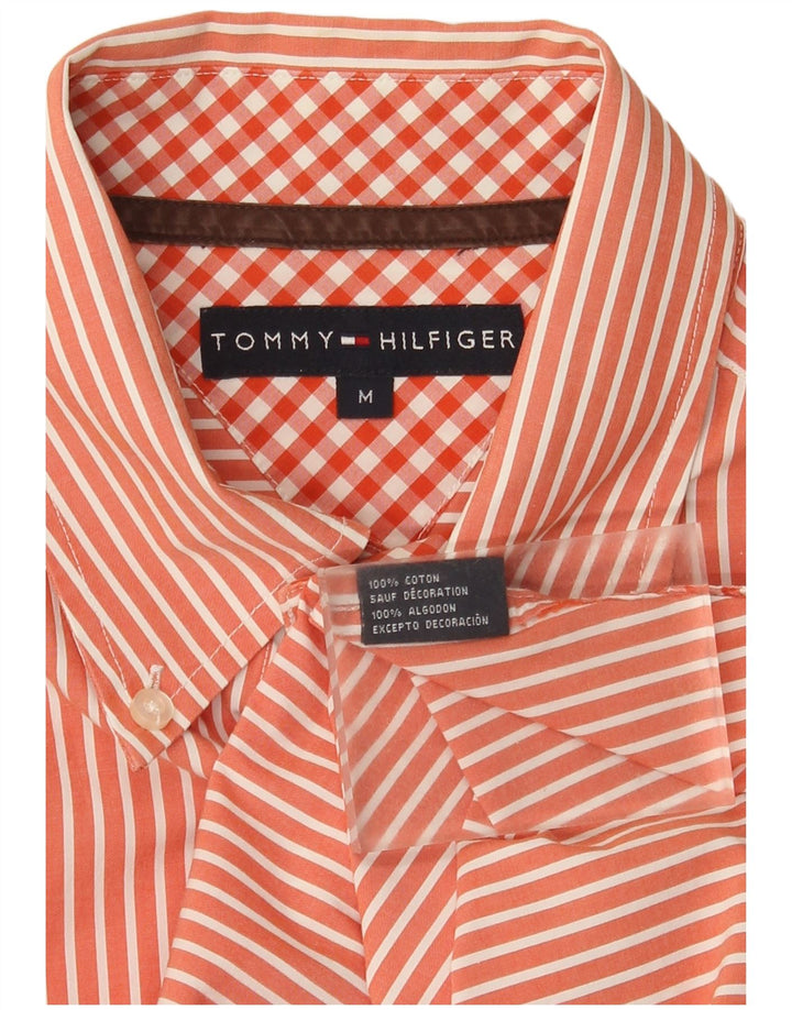 Koszula męska Tommy Hilfiger, bawełniana, w średnie pomarańczowe prążki