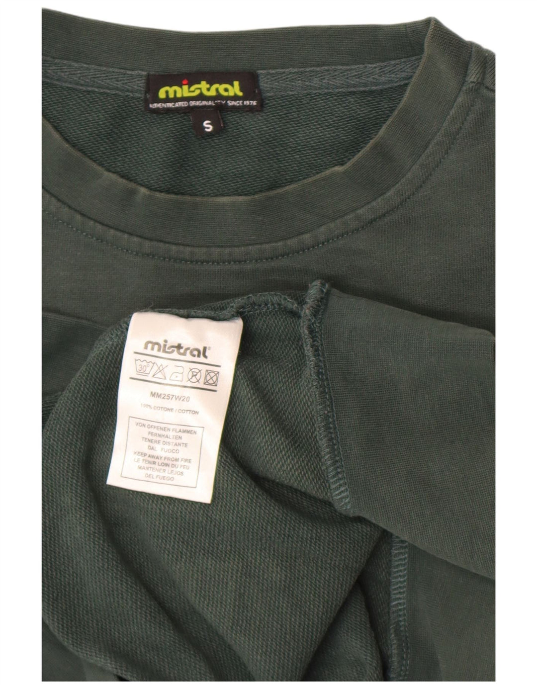 Męska bluza z grafiką Mistral, mała, zielona bawełna