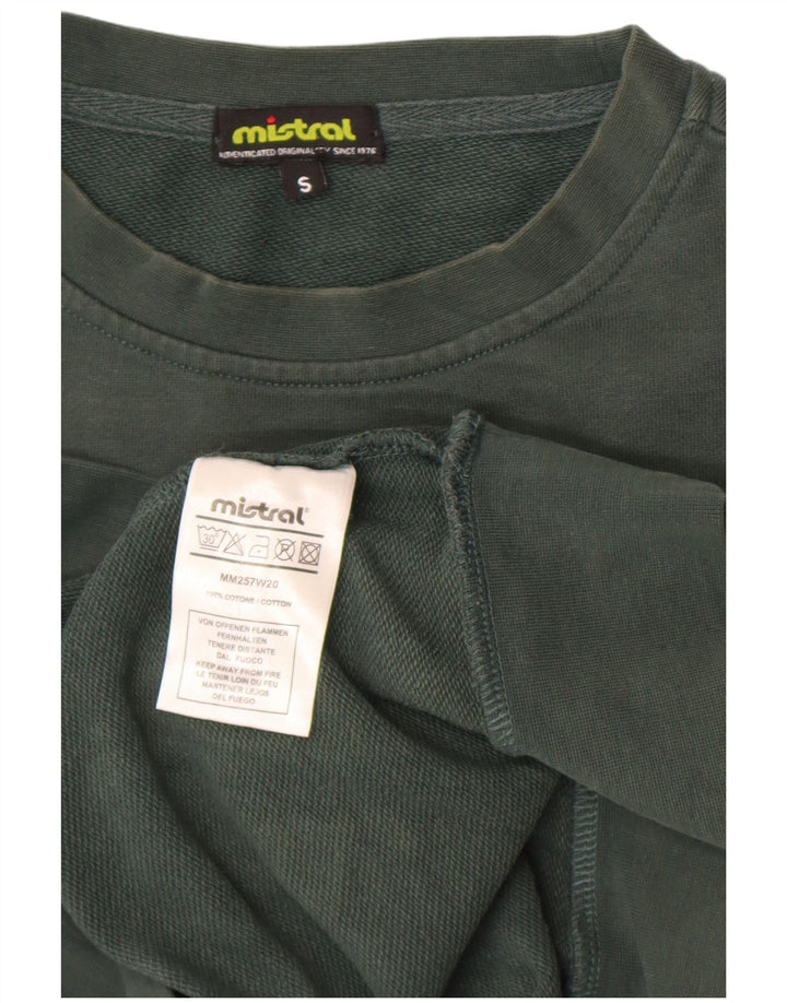 Męska bluza z grafiką Mistral, mała, zielona bawełna