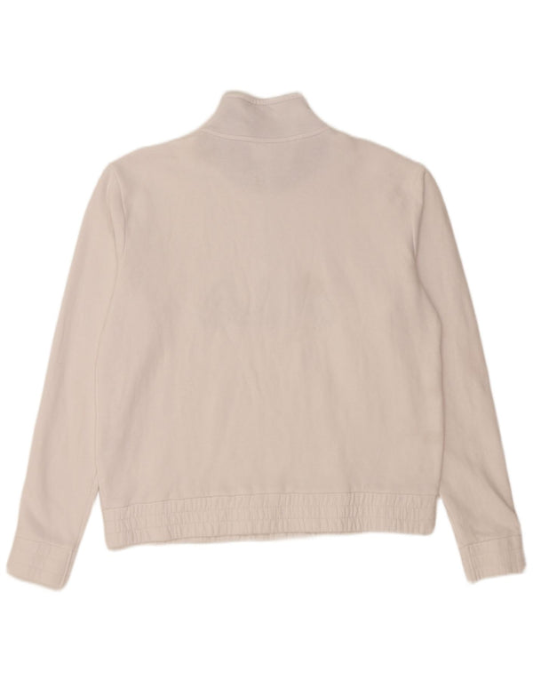 Damski sweter FILA z grafiką i zamkiem błyskawicznym UK 16, duży, biały, bawełniany