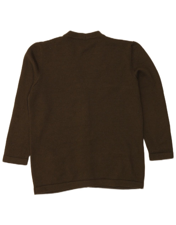 LUISA SPAGNOLI Damski sweter kardigan UK 18 XL, wełna khaki