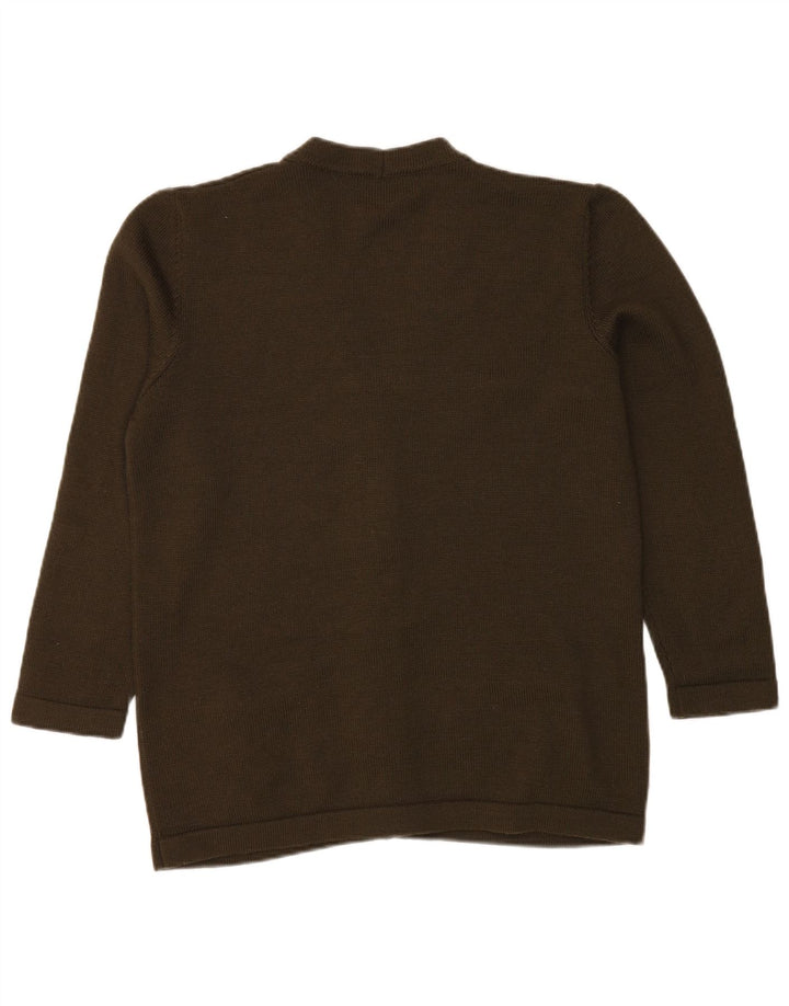 LUISA SPAGNOLI Damski sweter kardigan UK 18 XL, wełna khaki