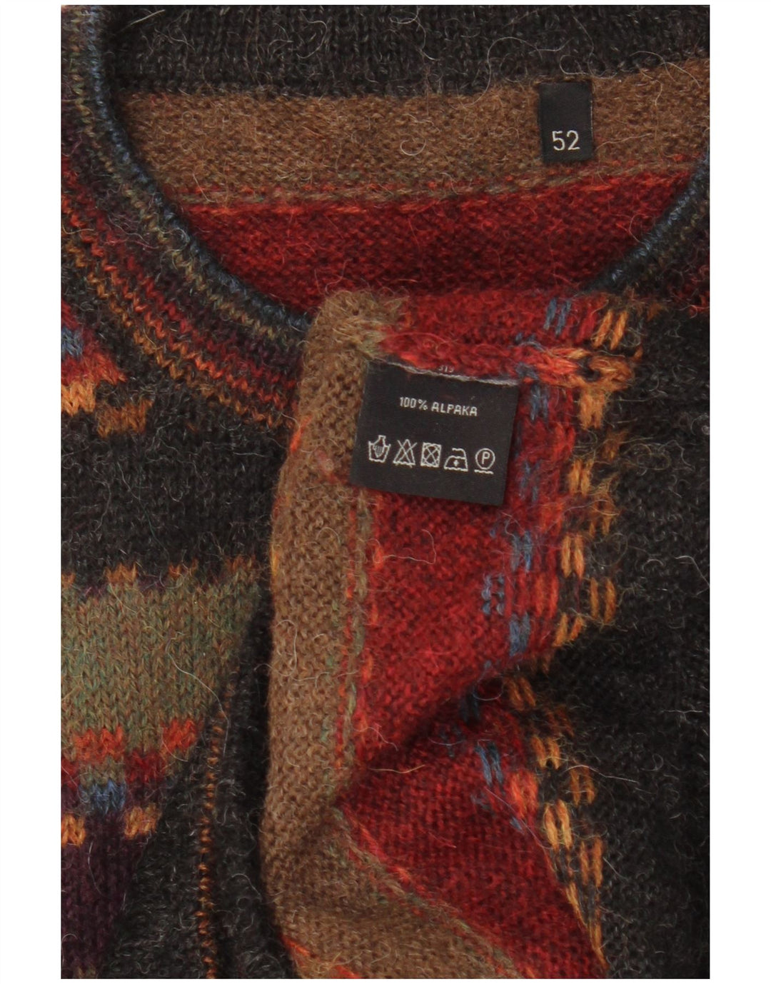 Vintage męski sweter z okrągłym dekoltem IT 52, duże, wielokolorowe paski