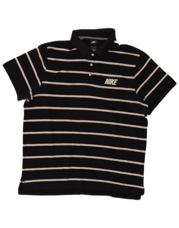 Męska koszulka polo NIKE 2XL, bawełniana w granatowe paski