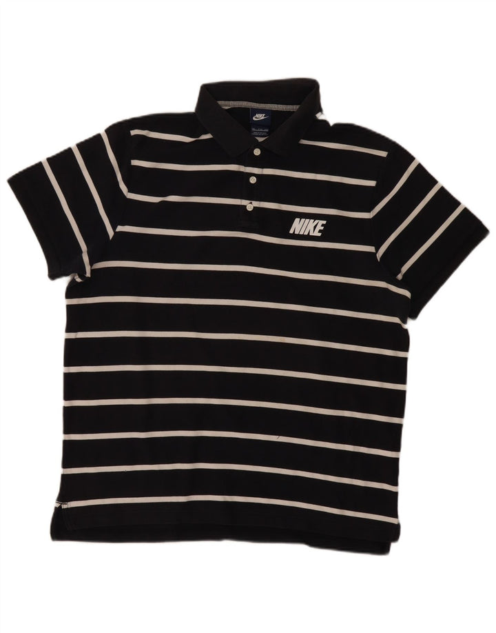 Męska koszulka polo NIKE 2XL, bawełniana w granatowe paski