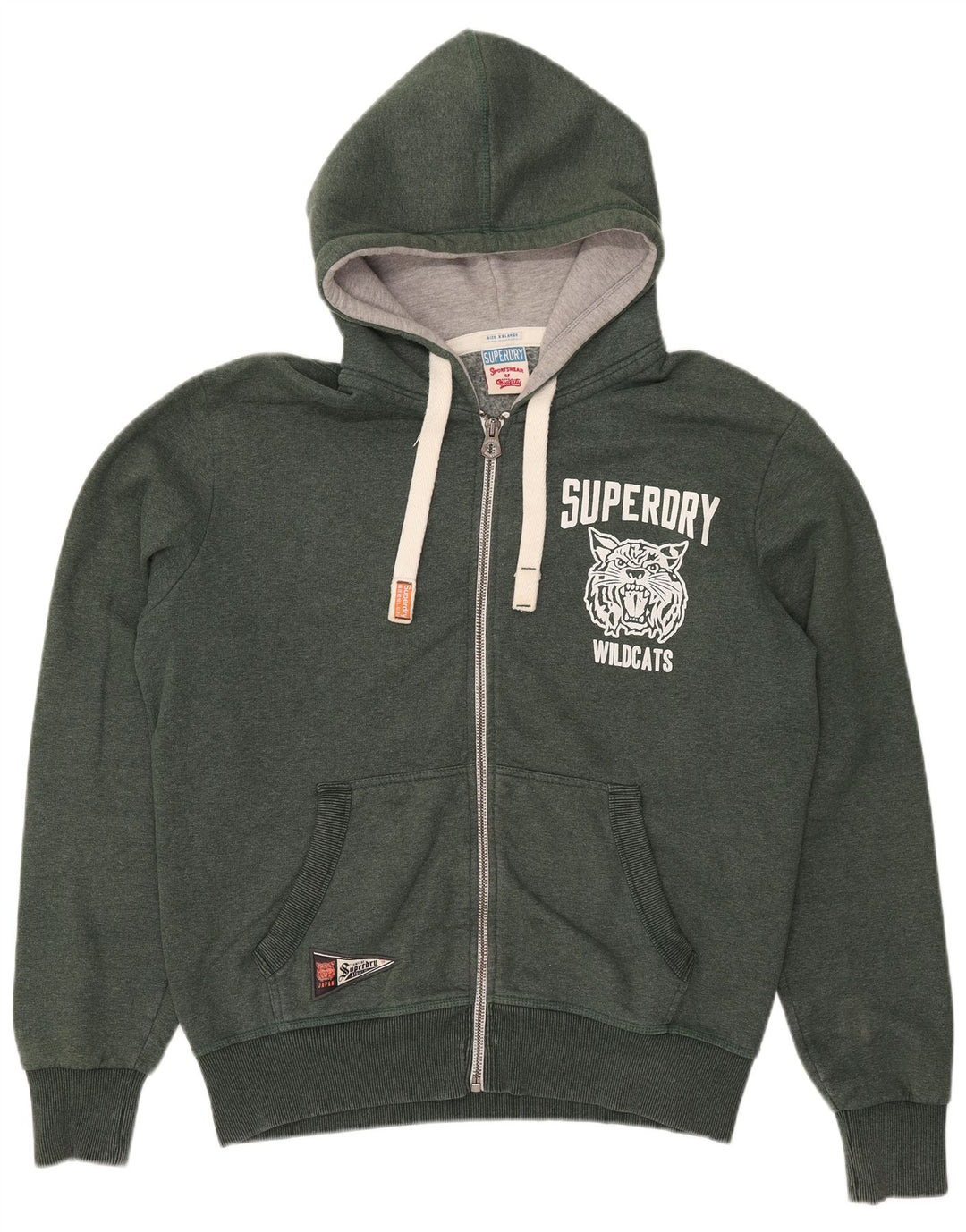 SUPERDRY Męski sweter z kapturem i zamkiem błyskawicznym, 2XL, poliester khaki