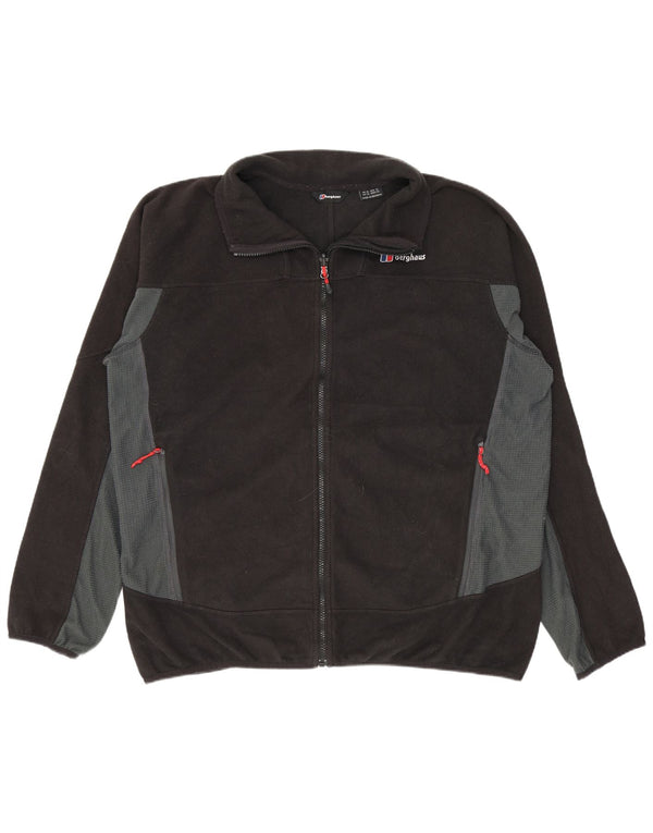 Męska kurtka polarowa Berghaus UK 42 XL, czarny poliester z blokami kolorów