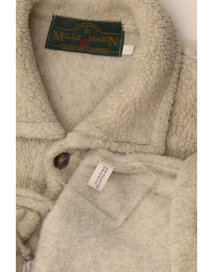Męska kurtka polarowa Vintage UK 42 XL Szary poliester z blokami kolorów