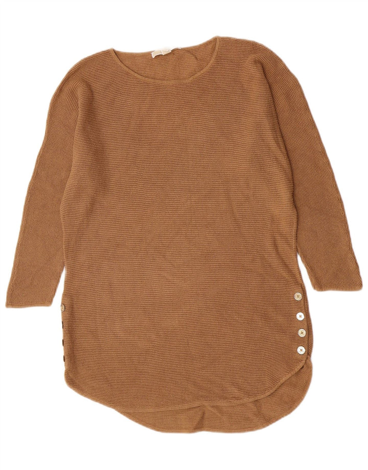 Damski sweter Michael Kors z dekoltem w łódkę UK 14 średni beż