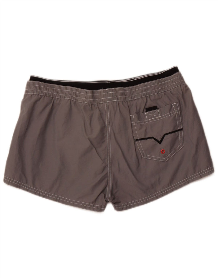 Męskie spodenki kąpielowe DIESEL z grafiką, duże, szare, bawełniane