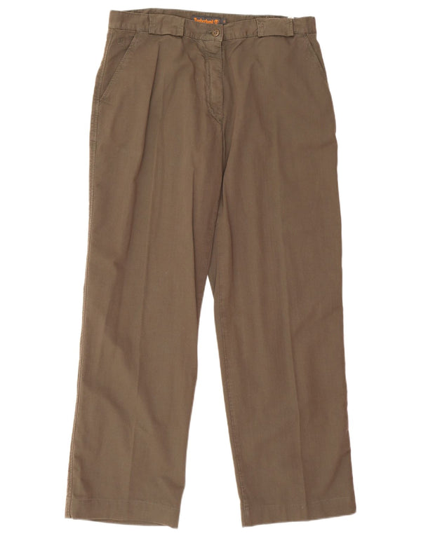 Damskie proste spodnie chino Timberland US 12 Large W32 L30 Khaki Cotton