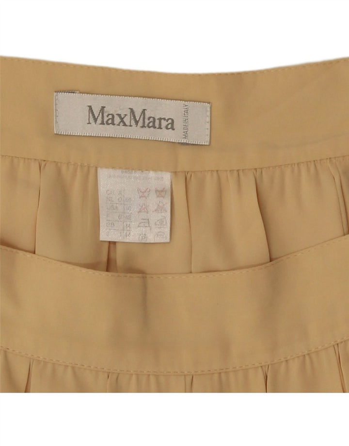 Damska plisowana spódnica midi Max Mara UK 14 Medium W30 Beżowy poliester