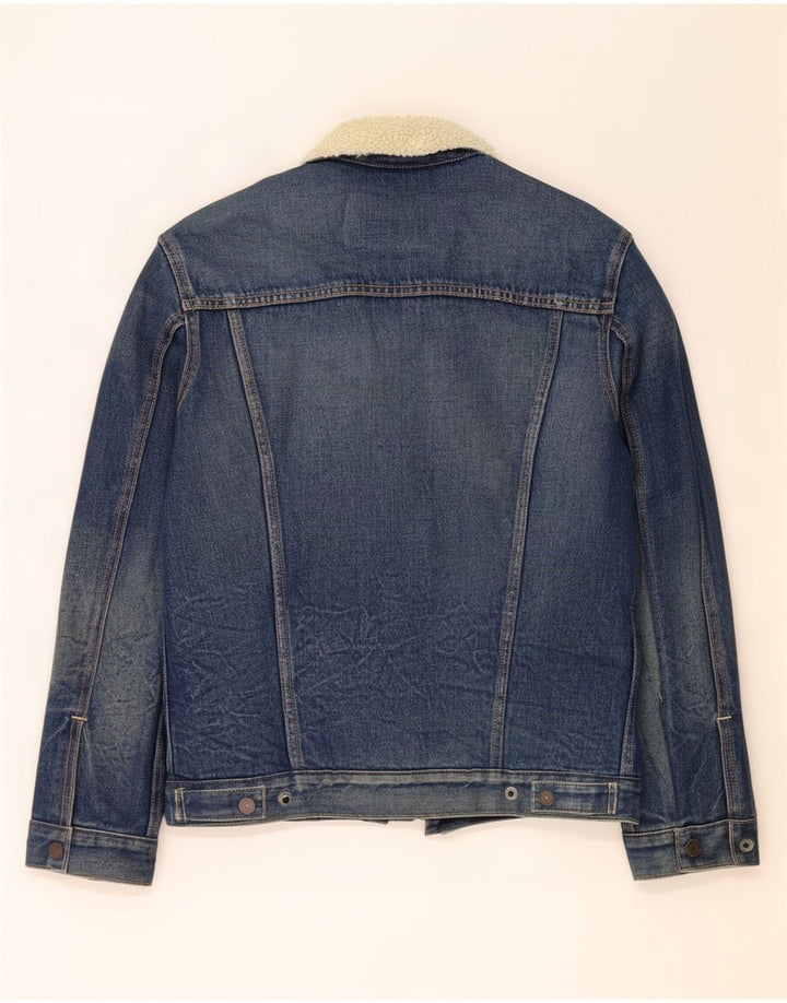 Męska kurtka dżinsowa Levi's Sherpa UK 40, duża niebieska bawełna