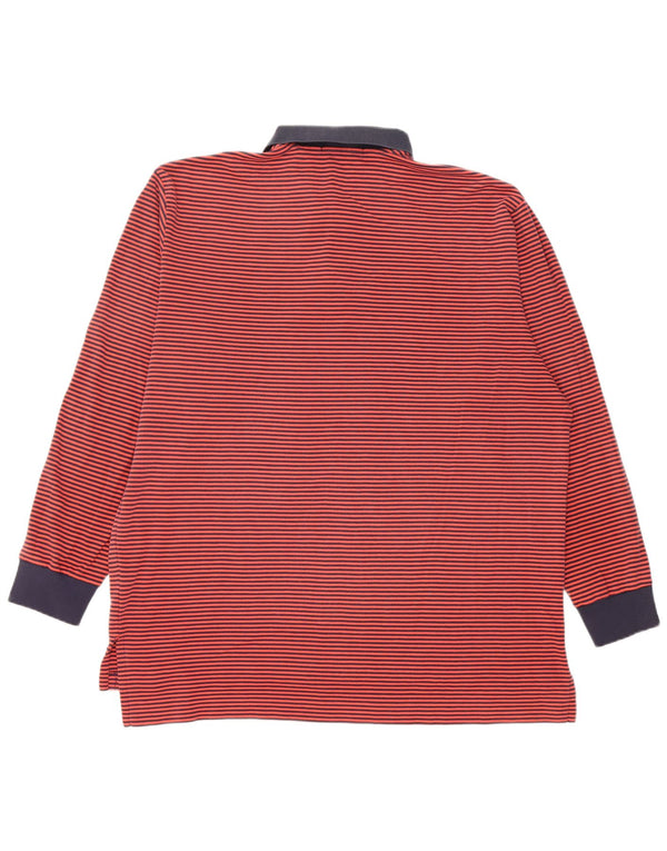 Męska koszulka polo do rugby Polo Ralph Lauren z długim rękawem XL, czerwona, bawełniana w prążki