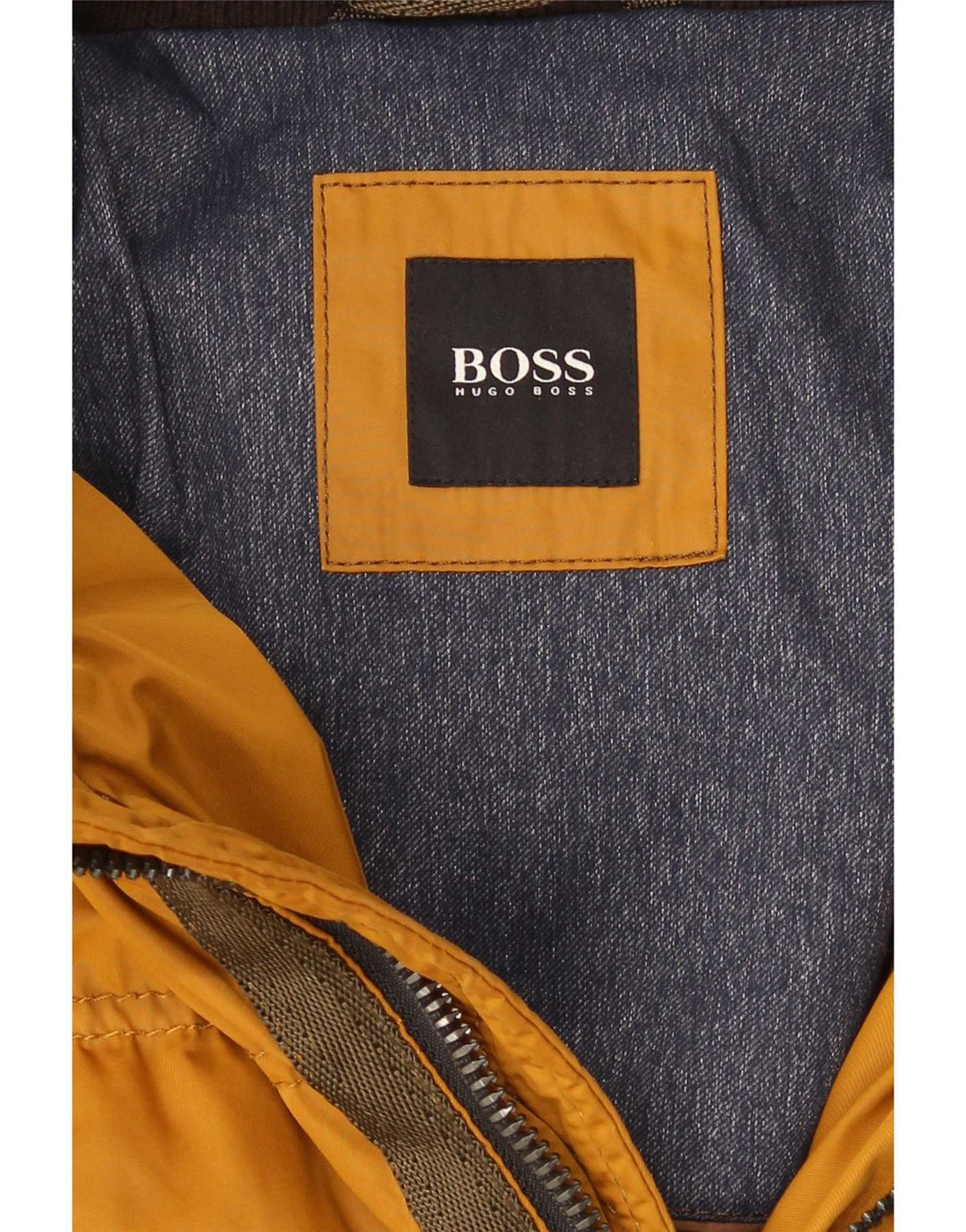 Męska ocieplana kurtka z kapturem Hugo Boss UK 40, duża, żółta