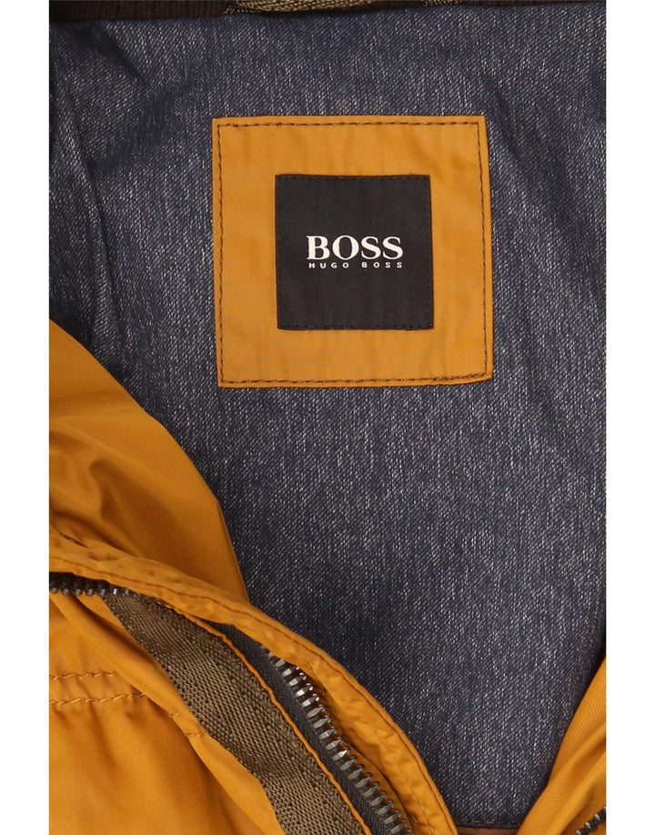 Męska ocieplana kurtka z kapturem Hugo Boss UK 40, duża, żółta