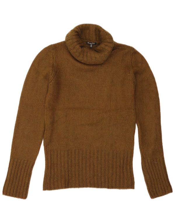 Sweter damski Massimo Dutti z wywijanym dekoltem UK 12, średni khaki, akryl