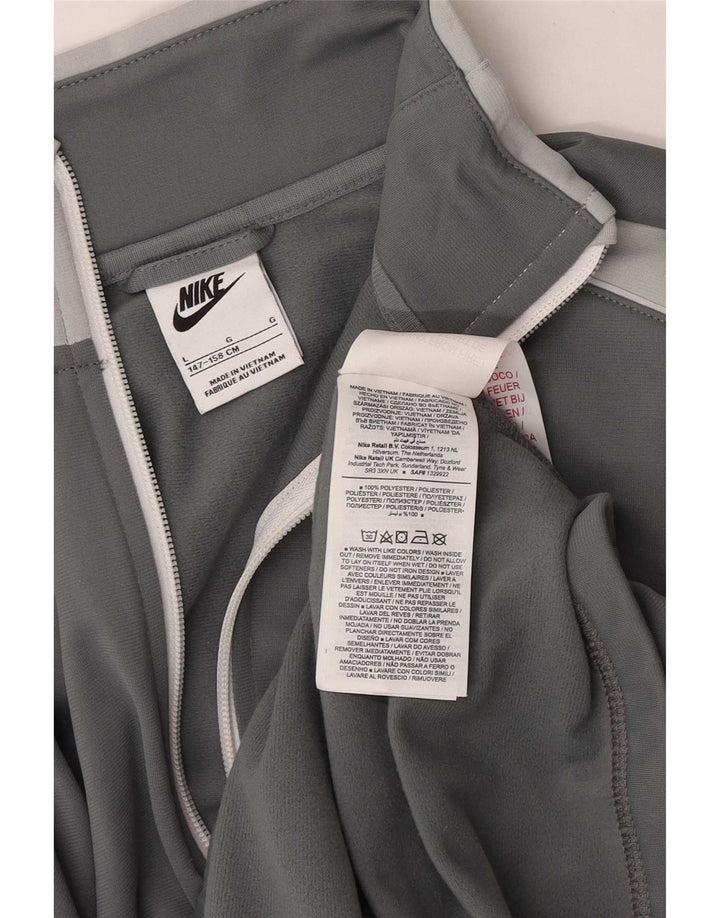 Chłopięca kurtka dresowa Nike 12-13 lat, duża, szara, z blokami kolorów, poliester