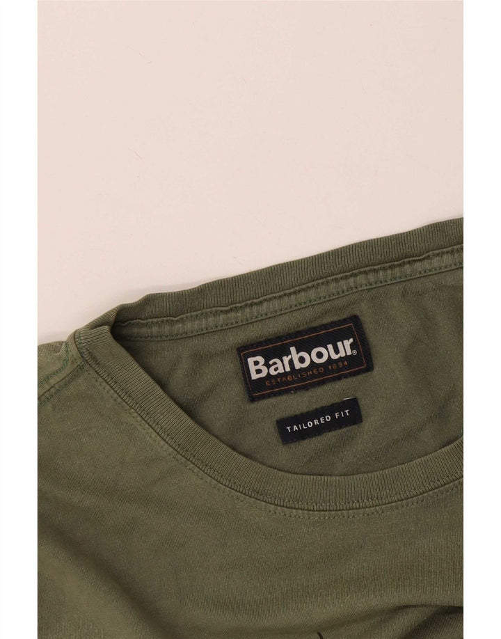 Męski T-shirt z grafiką Barbour o dopasowanym kroju, średni khaki