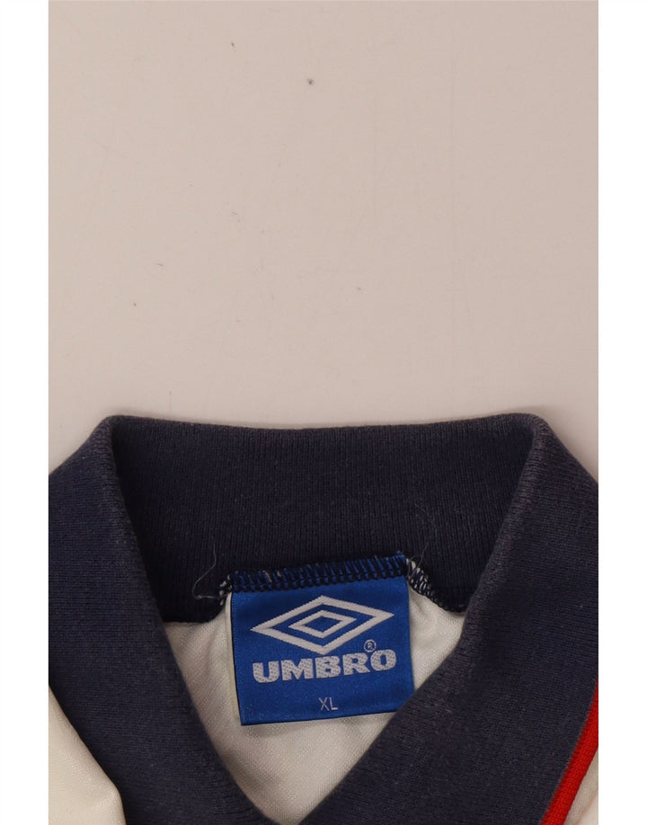 UMBRO Męska koszulka polo z grafiką domową Anglia 1993-1994 XL Biały poliester
