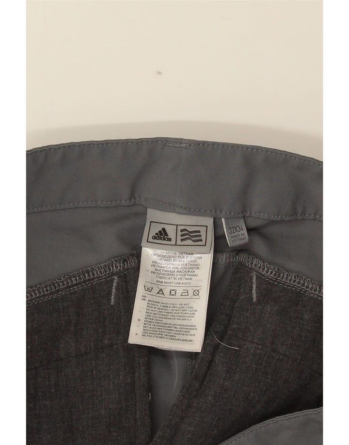 Męskie spodnie Skinny Chino Adidas W32 L34 Szary poliester