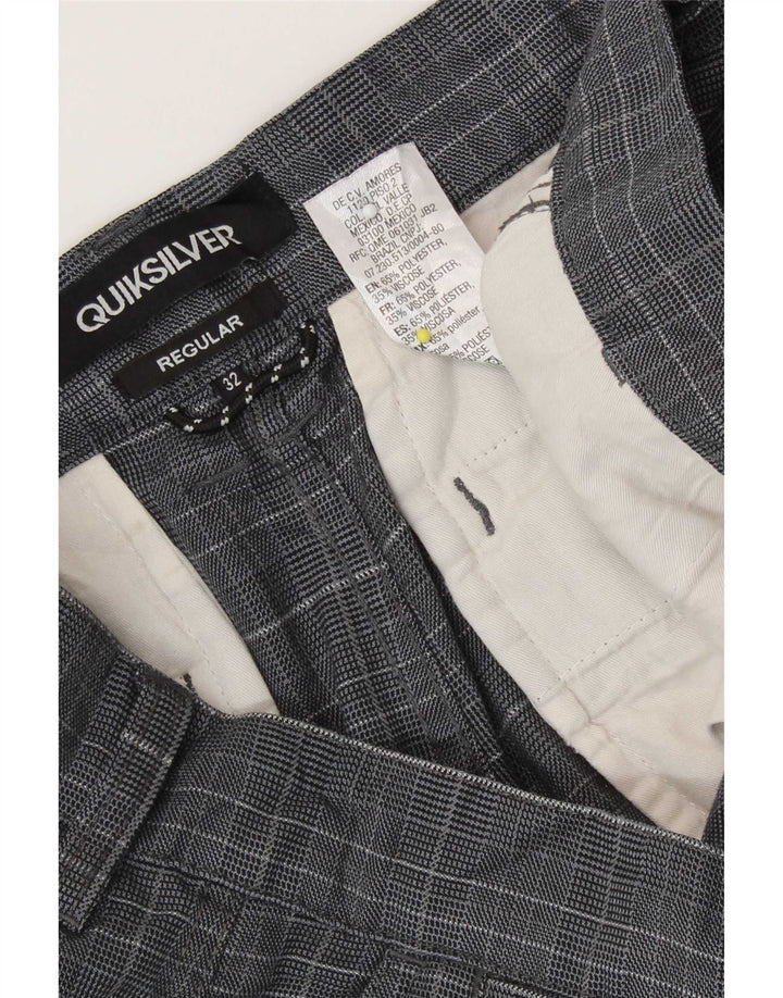 Męskie spodenki chino Quiksilver Regular W32 Średni granatowy poliester w kratkę