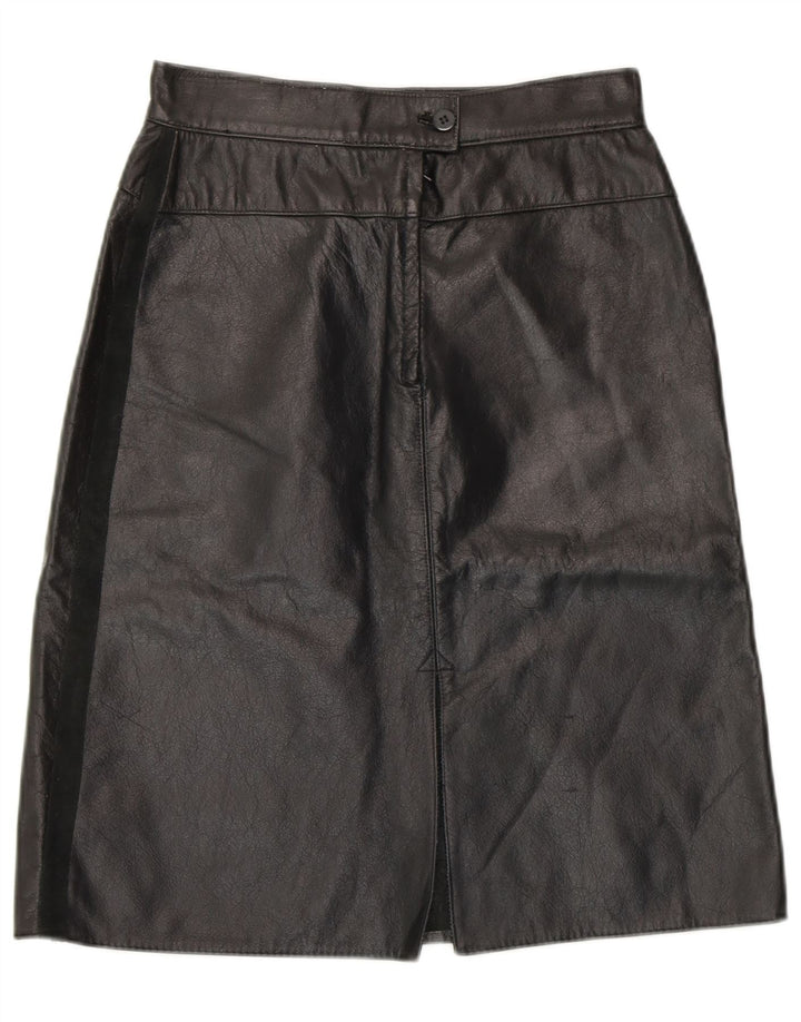 Spódnica skórzana damska VINTAGE W26 mała czarna