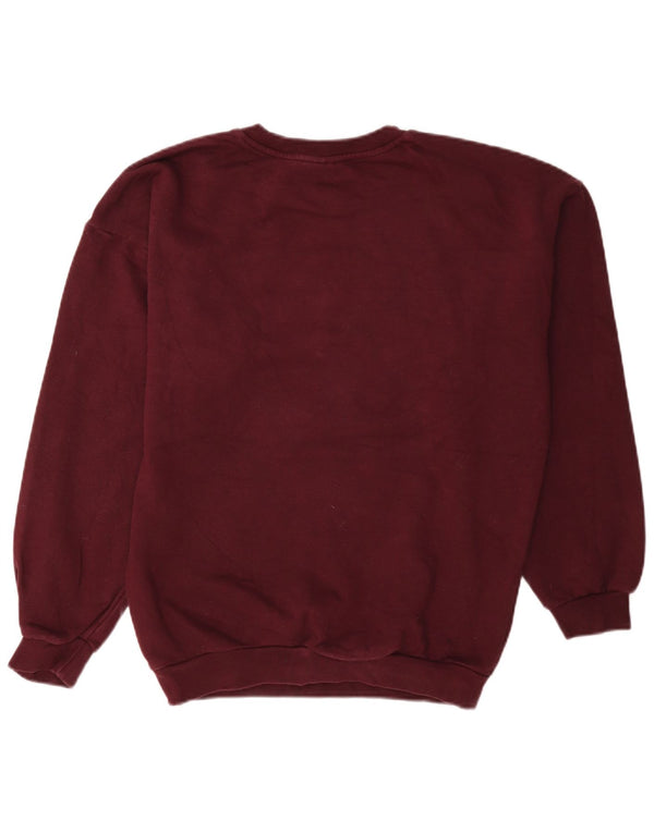 Damska bluza oversize Adidas Jumper UK 4 XS Burgundowa bawełna